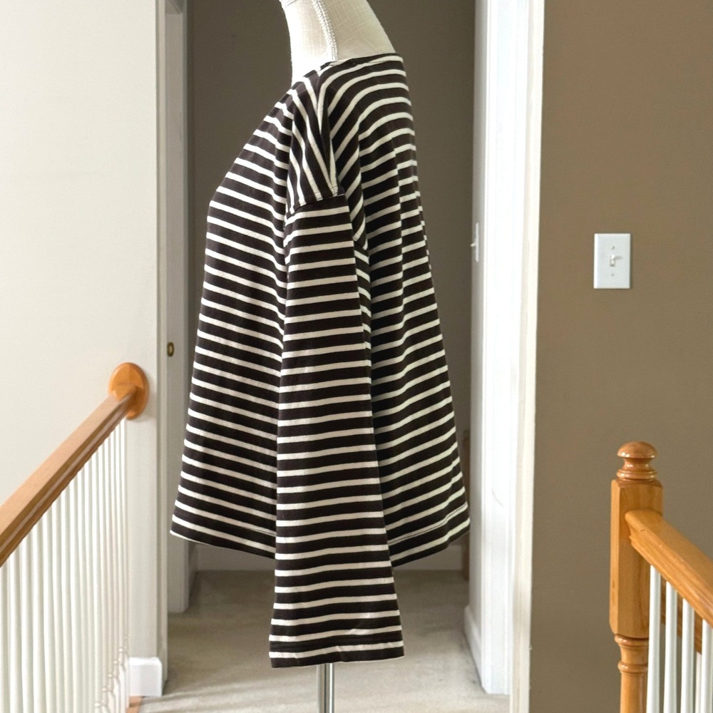 Buck Mason Mariner Jersey Breton Tee Chestnut Natural Striped Shirt XL NEW - Picture 4 of 10